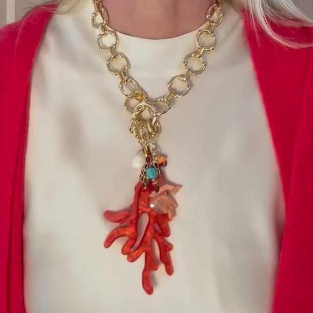 Capri Necklace in Coral